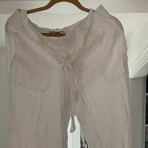 Banana republic white linen pants